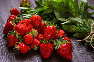 fresh ripe red strawberries