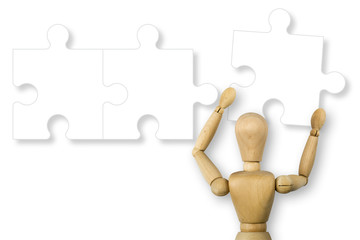 Gliederfigur mit Puzzleteilen