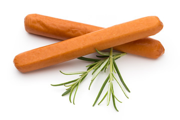 Fresh sausage isolated over white background.