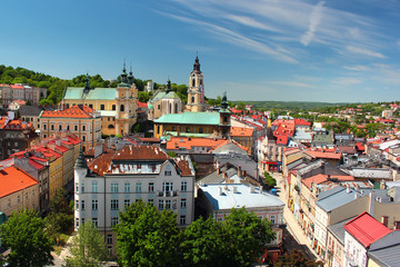 Fototapeta na wymiar Old Town of Przemysl, Poland. View from the Clock Tower.