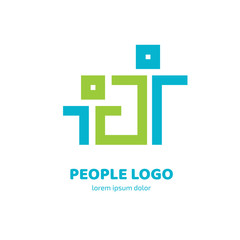 Obraz premium Logo design abstract people vector template.