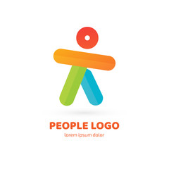 Logo design abstract people vector template.
