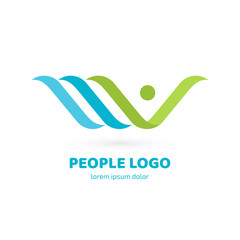 Logo design abstract people vector template.