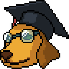 Fototapeta premium vector pixel art doctor dog