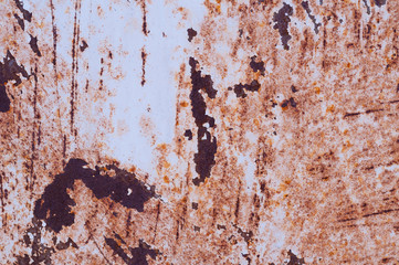 Old rusty damaged and weathered metal surface. Background