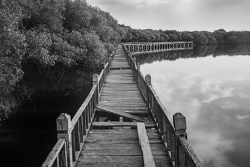 Puente en Lago Salado, Gili Meno, Lombok, Indonesia