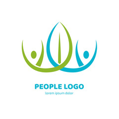 Logo design abstract people vector template.