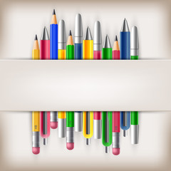 work draw sketch stationary set illustration . vector illustration