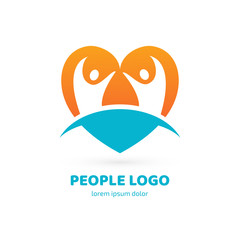 Logo design abstract people vector template.