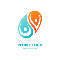 Logo design abstract people vector template.