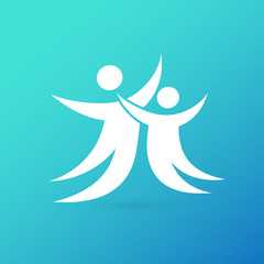 Logo design abstract people vector template.