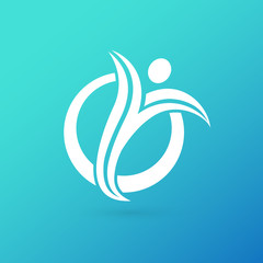 Naklejka premium Logo design abstract people vector template.