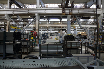Fototapeta premium Large metalworking and tool-handling shop at the manufacturing plant 