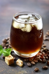 Cold summer cocktail with cola,whiskey and coffee liquor.