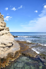 Fototapeta na wymiar Beautiful views of the rocks and coast of the Mediterranean Sea of Spain