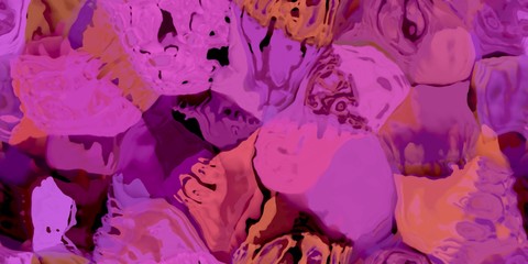 Fototapeta premium Seamless horizontal texture with abstract dyed paint in large colorful strokes