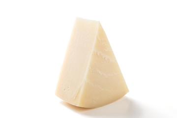 Fresh Piece of Cheese on white background .