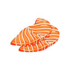 Salmon sashimi, seafood product vector Illustration on a white background