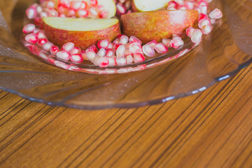 Fresh Apple Slices and Pomegranate Seeds
