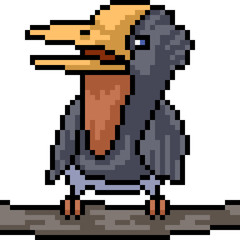 Obraz premium vector pixel art bird
