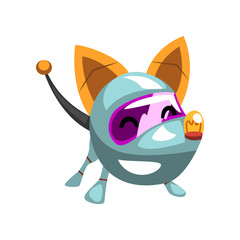 Cute happy robot dog, artificial intelligence concept vector Illustration on a white background