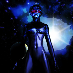 Fototapeta premium Digital 3D Illustration of a Fembot