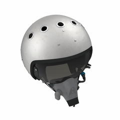 Russian Jet Fighter Pilot Helmet on white. 3D illustration