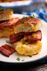 Breakfast Sliders buns with bacon