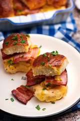 Breakfast Sliders buns with bacon