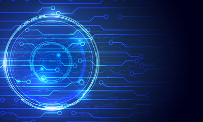 Abstract Hi Technology Blue Circle Innovation With Circuit Board Vector Background