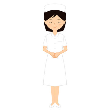 お辞儀をする若い女性看護師のイラスト Stock イラスト Adobe Stock