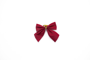 Red bow on a white background. Isolate