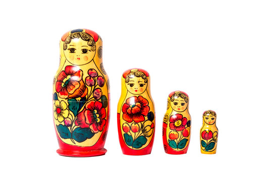 Set of five traditional nesting dolls