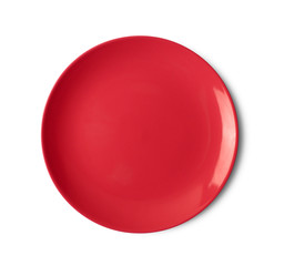 red plate on white background © sommai