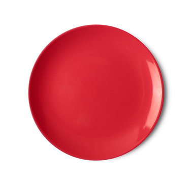 Red Plate On White Background