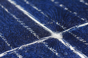 Solar Panels Broken by Lightning Strike Close up