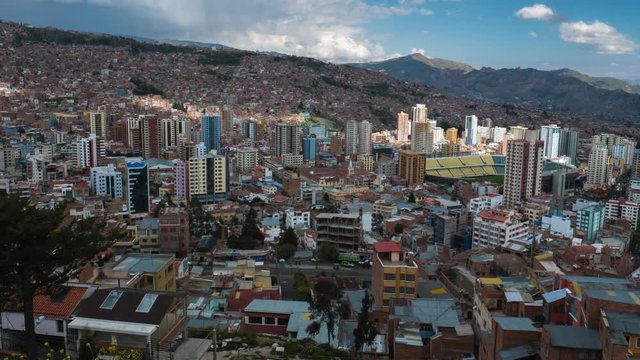 Timelapse of the city of La Paz, Bolivia
