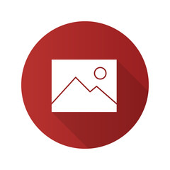 Digital image, photo flat design long shadow glyph icon