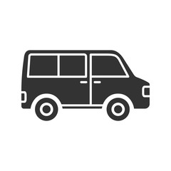 Minibus glyph icon