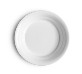 white plate on white background