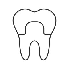 Dental crown linear icon