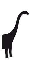 vordere hälfte halb Diplodocus langhals groß riesig silhouette schwarz umriss dino dinosaurier saurier clipart comic cartoon design