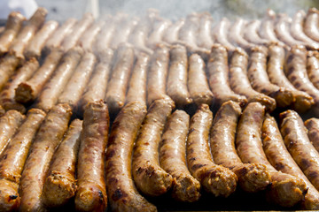 sausages on the grill