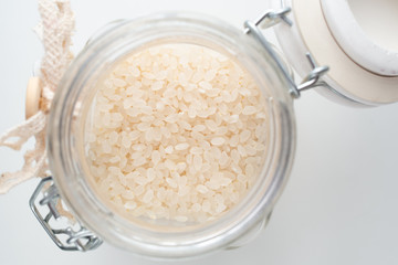 Raw white rice