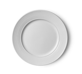 white plate on white background