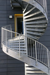 External Staircase, Wendeltreppe aus Stahl, Fluchtweg