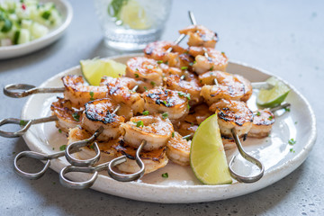 Grilled shrimp skewers