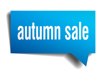 autumn sale blue 3d speech bubble