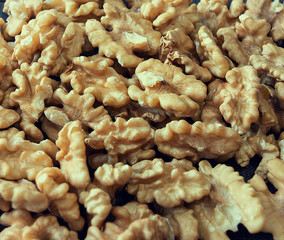 Nuts with honey close-up