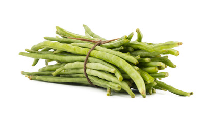 Heap of Green Beans Also Called Snap Beans or String Beans isolated on White Background